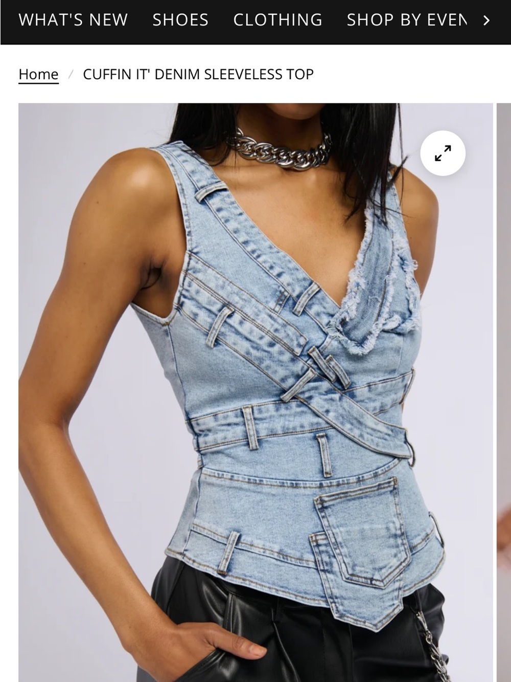 Denim Sleeveless Top - Light Blue